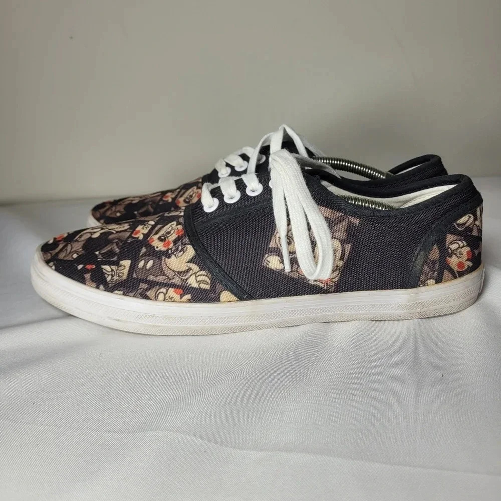The Bradford Exchange Black Canvas Sneakers with White Soles and Laces - Picture 4 of 9